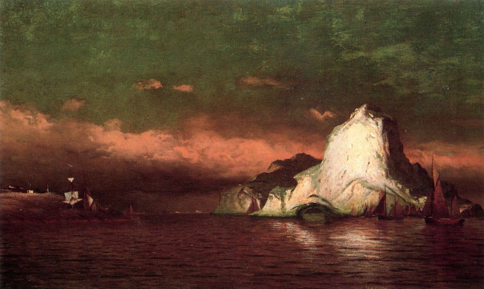 Perce Rock, Belle Isle Straits, vintage artwork by William Bradford, 12x8" (A4) Poster