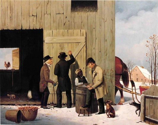 Settling a Bill, vintage artwork by George Henry Durrie, A3 (16x12") Poster Print