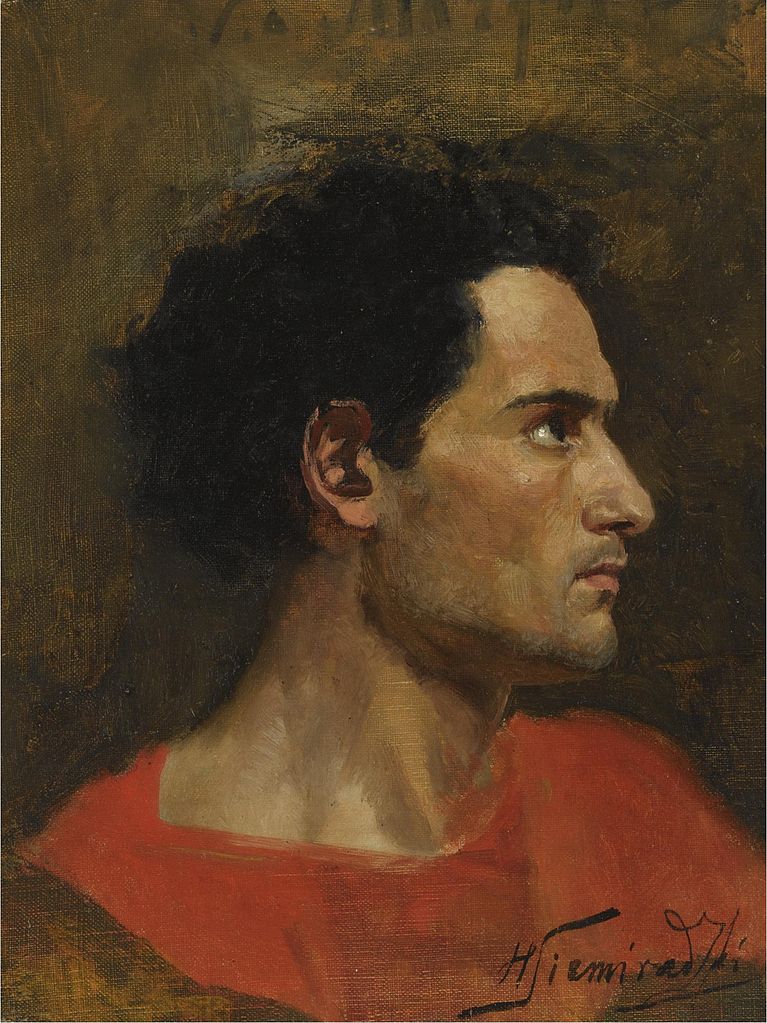 Man in Profile, vintage artwork by Hendryk Siemiradzki, 12x8" (A4) Poster