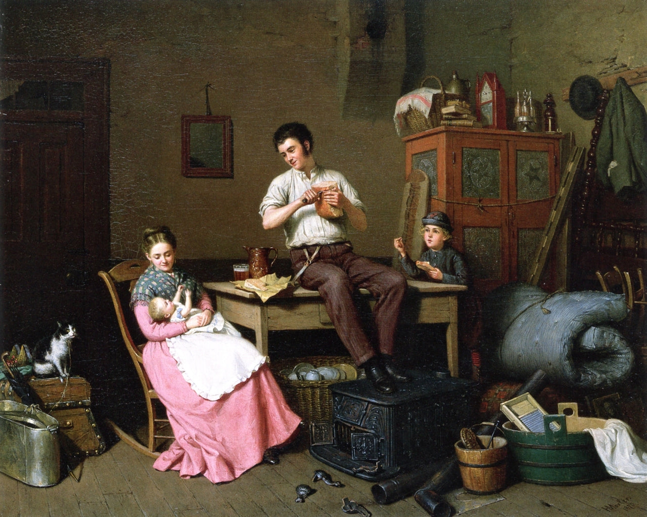 Just Moved, vintage artwork by Henry Mosler, 12x8" (A4) Poster