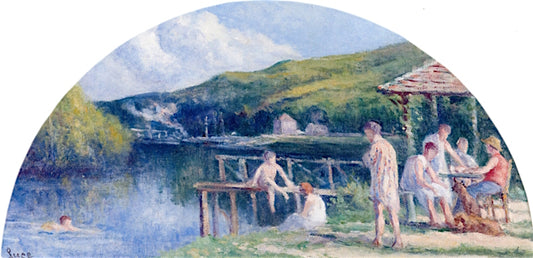 A Bar on the Banks of the Seine, vintage artwork by Gustave Loiseau, 12x8" (A4) Poster