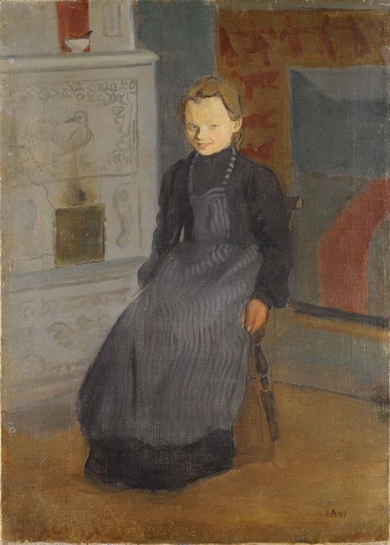 Portrait of the Nurse-Maid Selma by Ivar Arosenius,16x12(A3) Poster