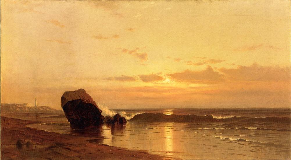 Coastal Sulset, vintage artwork by Francis A. Silva, 12x8" (A4) Poster