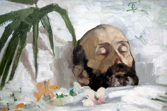 Bildnis eines Toten, vintage artwork by Giovanni Segantini, 12x8" (A4) Poster