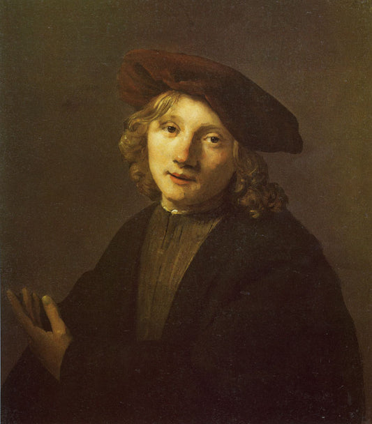 Portrait of Heyman Dullaert, vintage artwork by Philips Koninck, 12x8" (A4) Poster