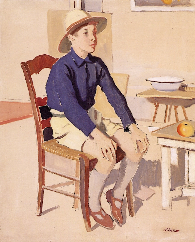 Tita on a Chair, vintage artwork by Pierre Adolphe Valette, 12x8" (A4) Poster