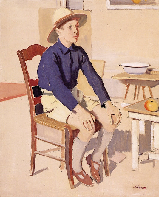 Tita on a Chair, vintage artwork by Pierre Adolphe Valette, 12x8" (A4) Poster