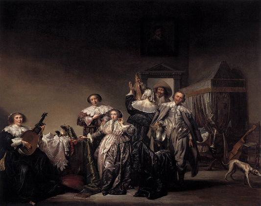 Gallant Company, vintage artwork by Pieter Codde, 12x8" (A4) Poster