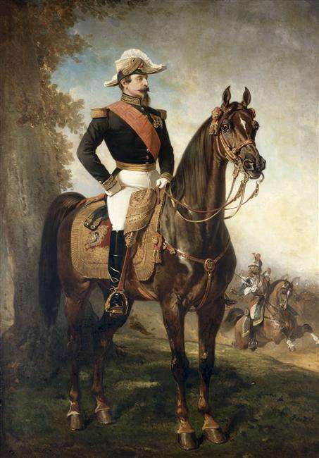 Napoleon III, vintage artwork by Alfred de Dreux, A3 (16x12") Poster Print