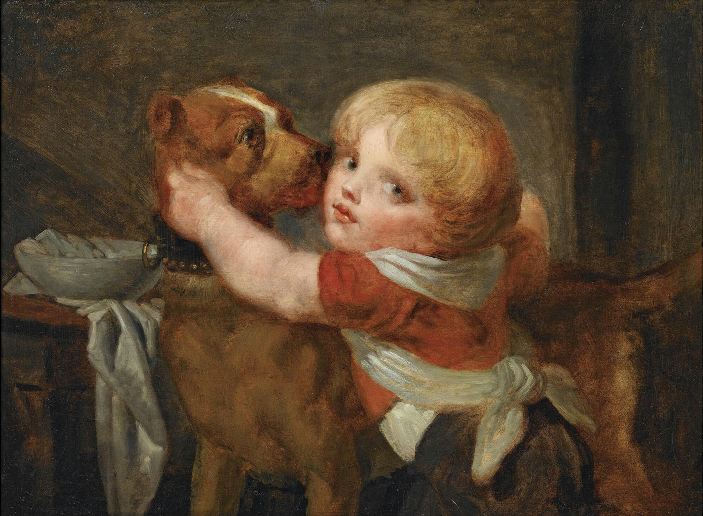 Les Deux Amis, vintage artwork by Jean-Baptiste Greuze, 12x8" (A4) Poster
