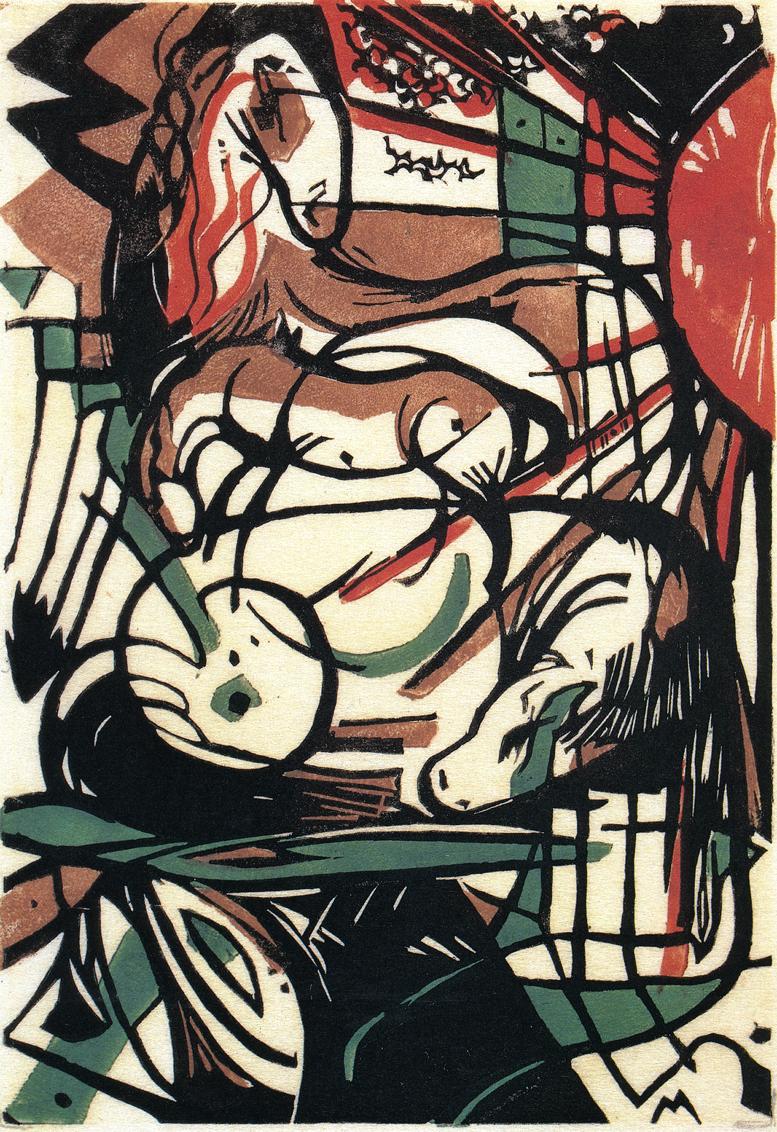 Birth of the Horses by Franz Marc,16x12(A3) Poster
