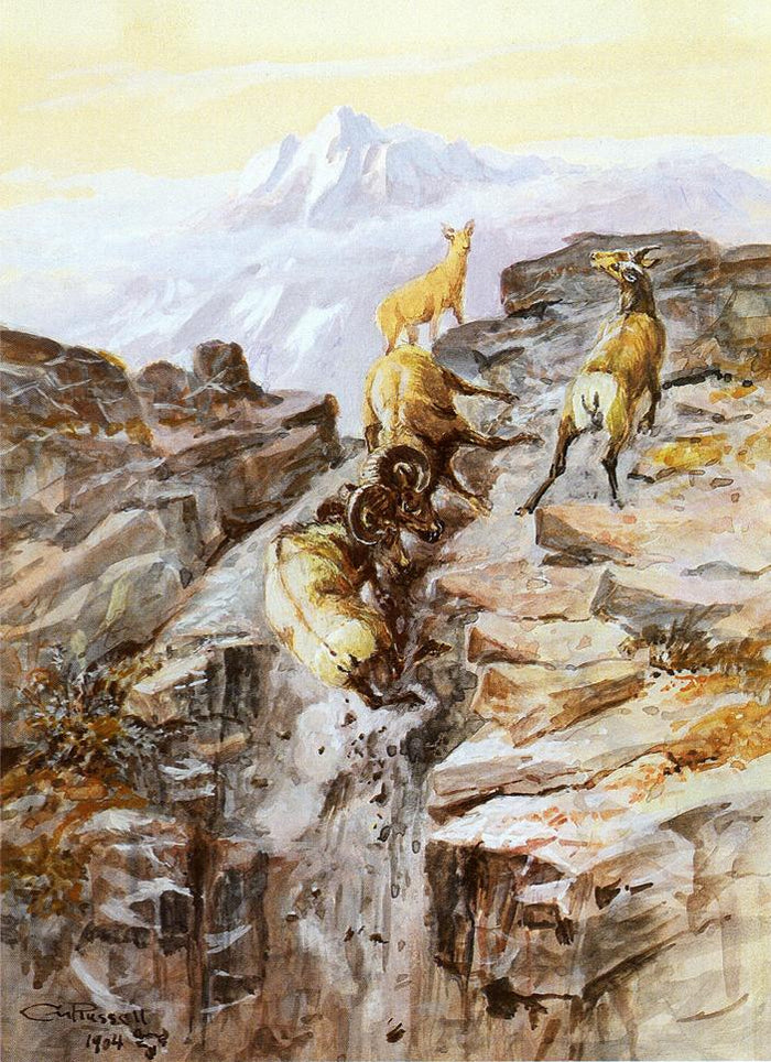 Big Horn Sheep by Charles Marion Russell,A3(16x12