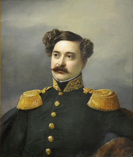 Portrait of Simon Anton Freiherr von Tubeuf, vintage artwork by Heinrich Brandes, A3 (16x12") Poster Print