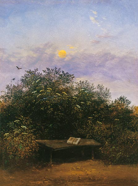 Late Afternoon Study with a Book on a Table, vintage artwork by Carl Gustav Carus, A3 (16x12") Poster Print