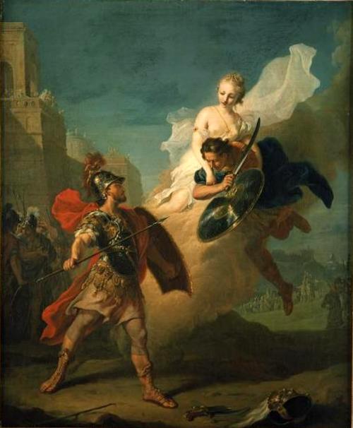 Menelas and Paris, vintage artwork by Johann Heinrich Tischbein the Elder, 12x8" (A4) Poster