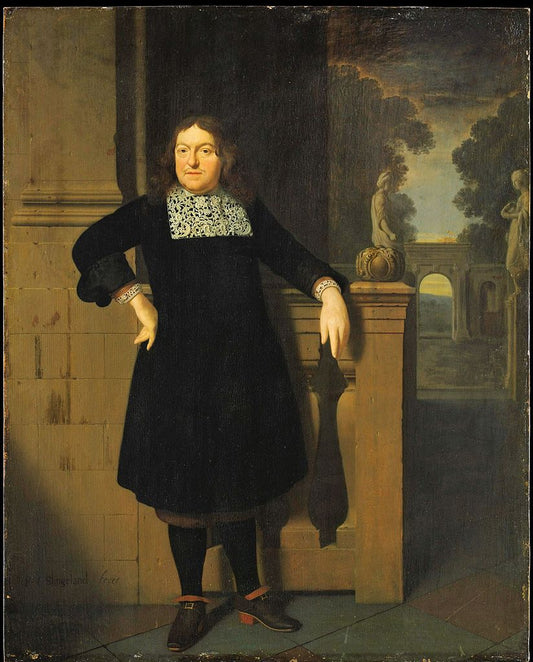 Portrait of Johan Hulshout, vintage artwork by Pieter Cornelisz van Slingeland, 12x8" (A4) Poster