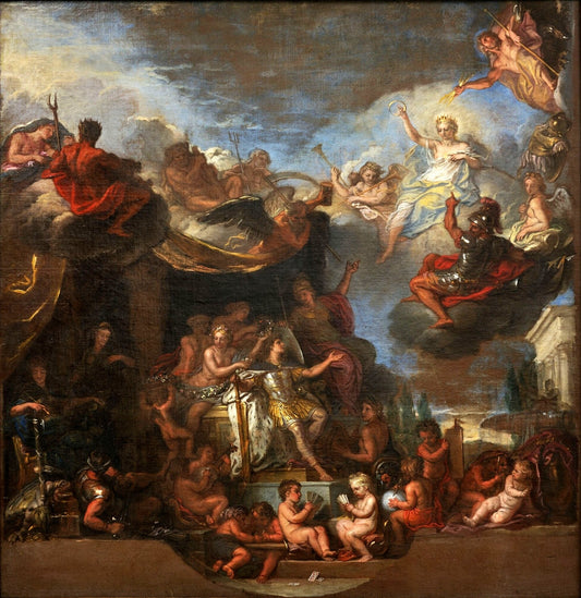 The King Governs by  Himself (small version), vintage artwork by Charles Le Brun, 12x8" (A4) Poster