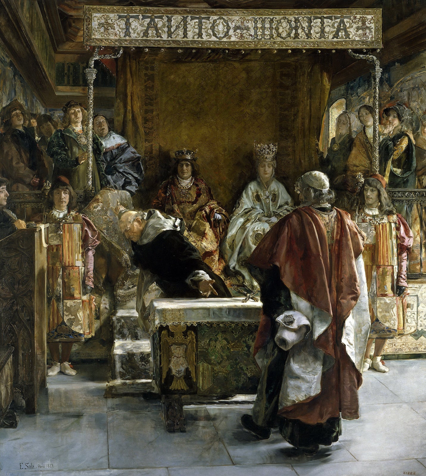 The Expulsion of the Jews from Spain (in the year 1492), vintage artwork by Emilio Sala  Frances, 12x8" (A4) Poster