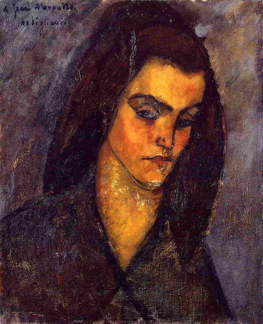Beggar Woman, vintage artwork by Amedeo Modigliani, 12x8" (A4) Poster