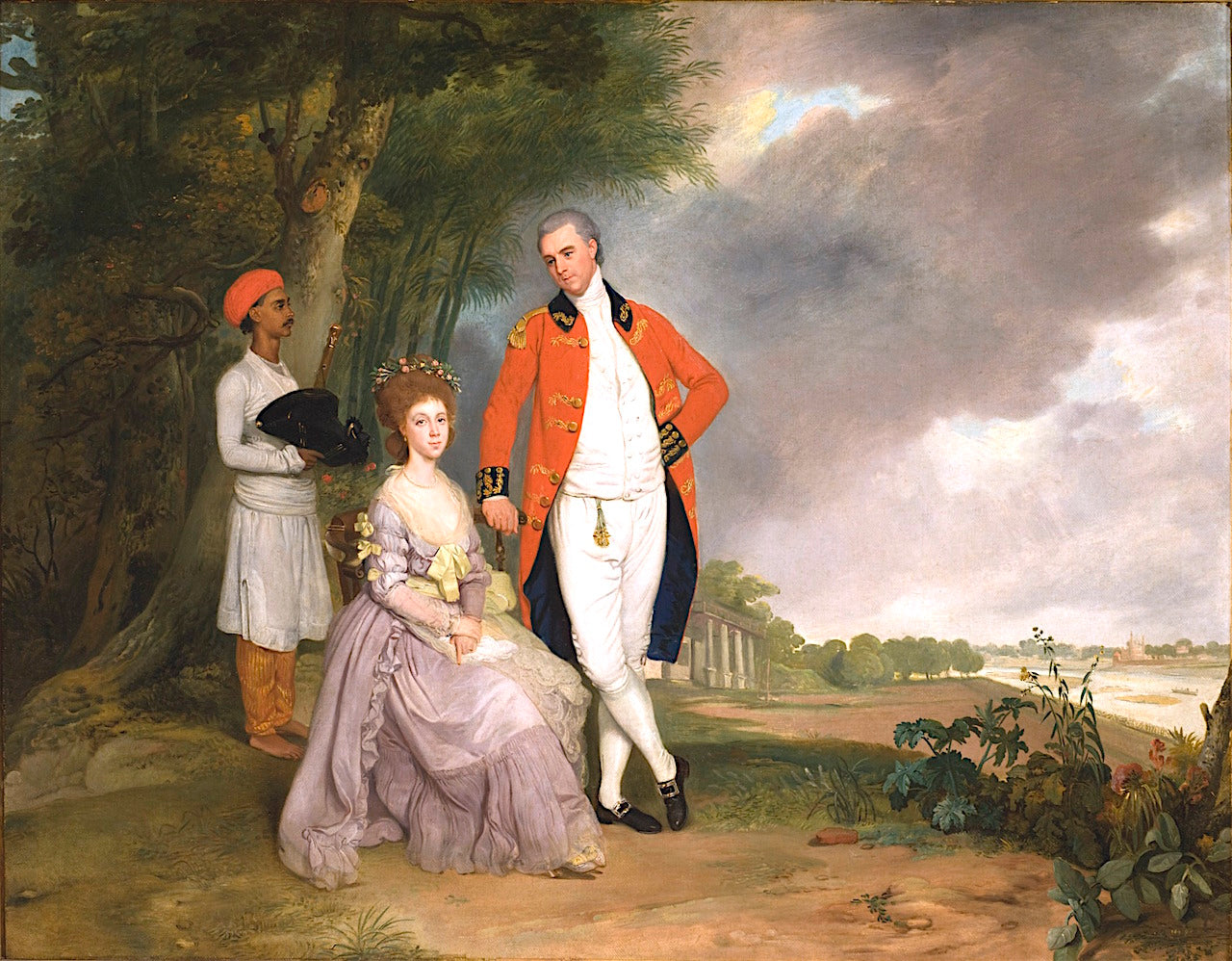 The Hon. William Monson and His Wife, Ann Debonnaire, vintage artwork by Arthur William Devis, 12x8" (A4) Poster