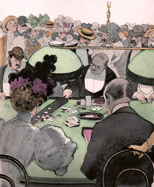 The Game of Baccarat by Albert Guillaume,16x12(A3) Poster