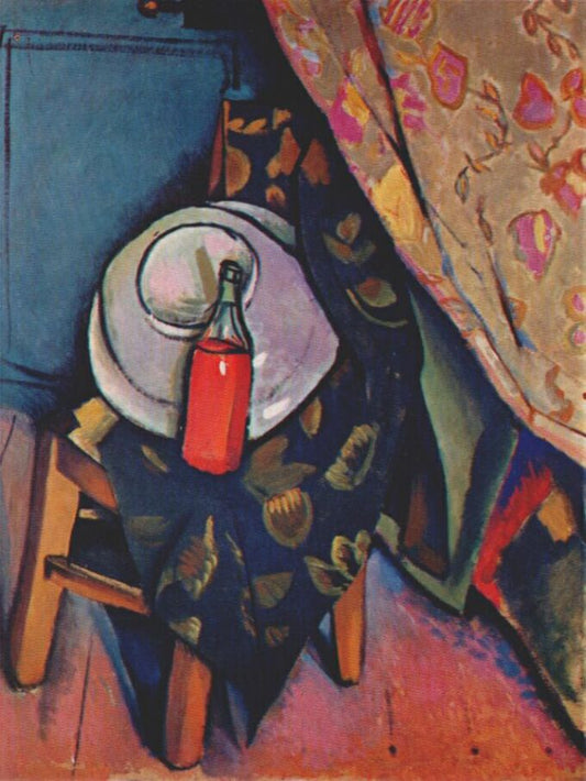 A Bottle of Wine on a Chair by Vladimir Baranoff-Rossine,16x12(A3) Poster