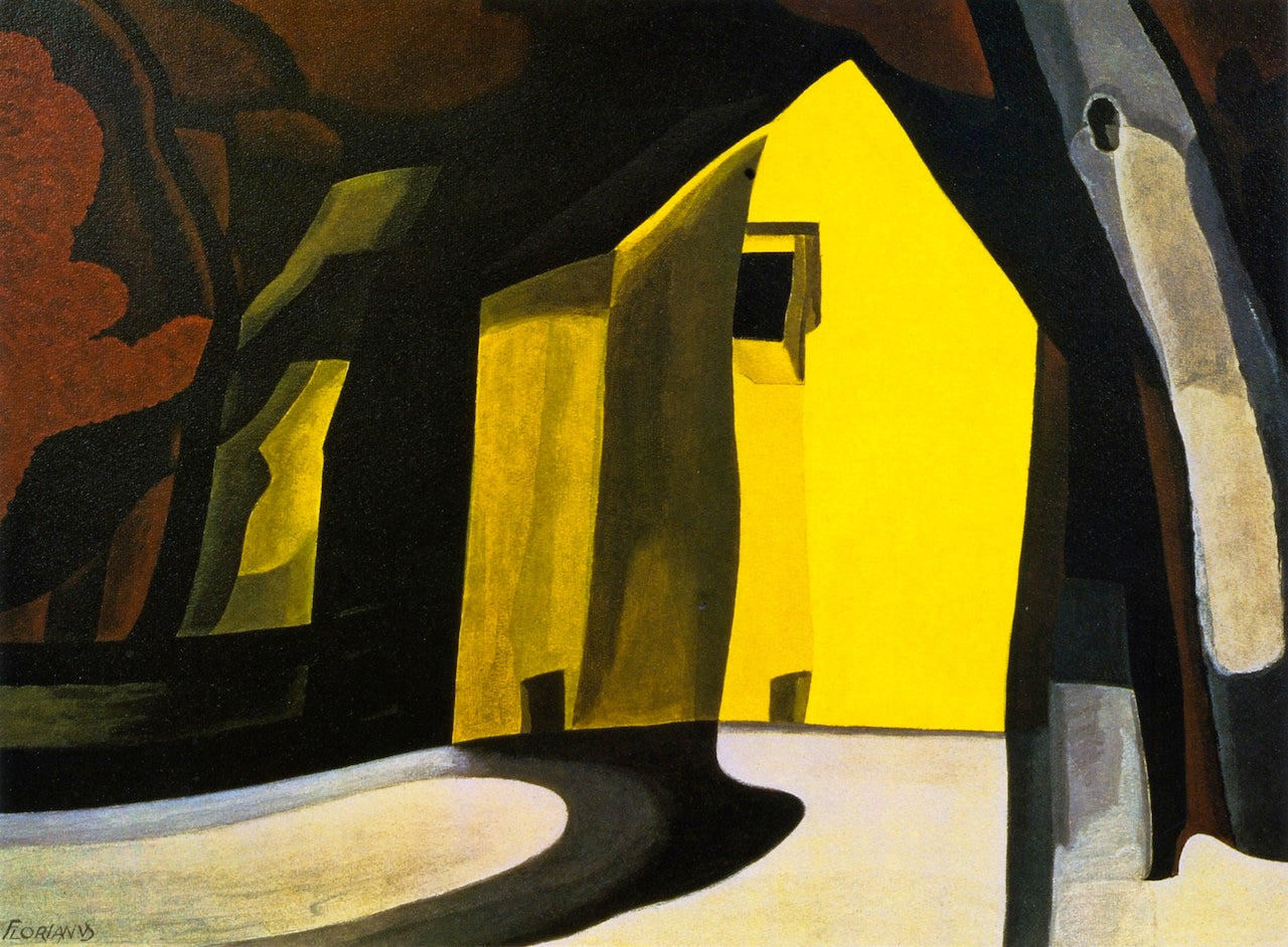 Black by  Gold, vintage artwork by Oscar Bluemner, 12x8" (A4) Poster
