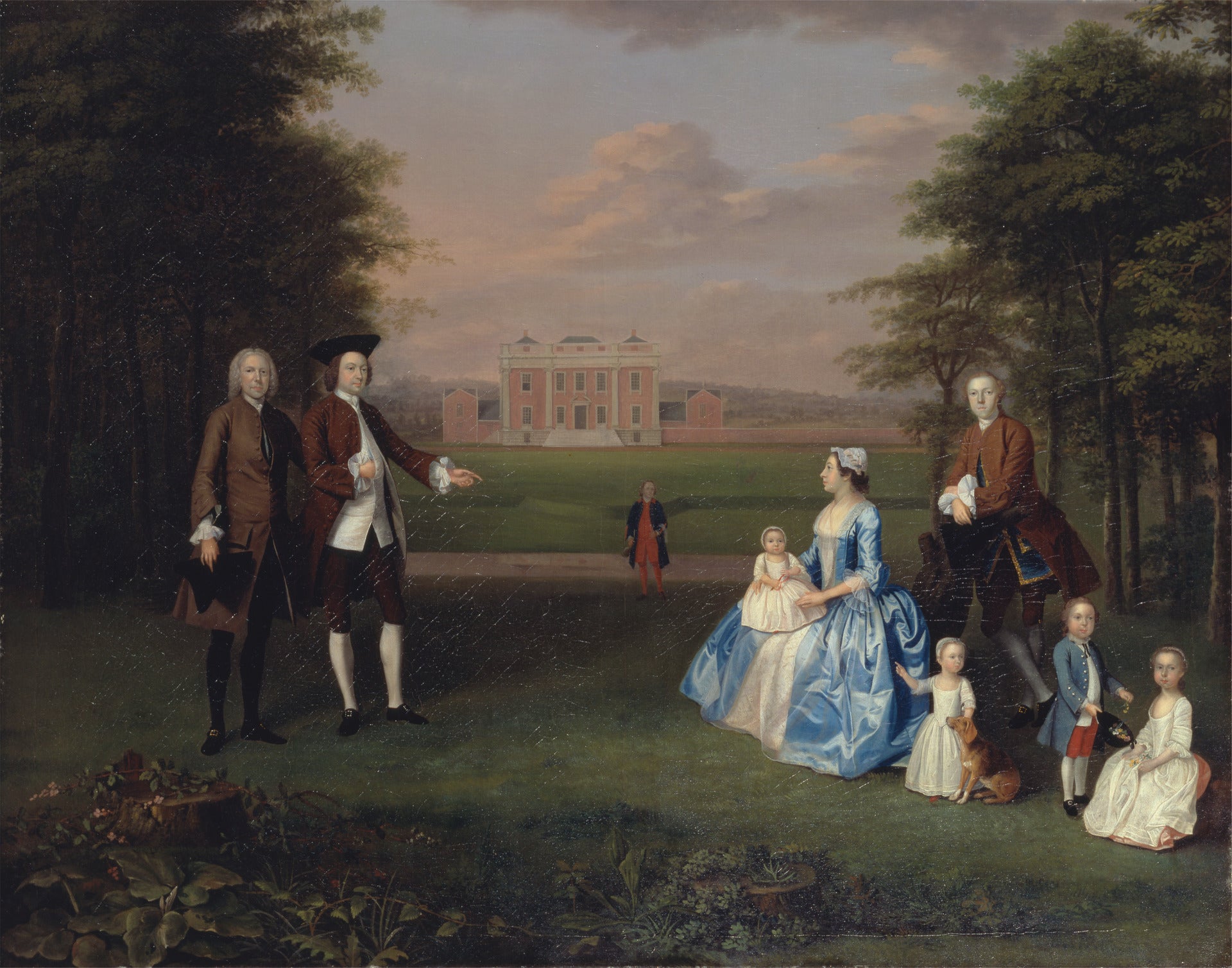 Robert Gwillym of Atherton and His Family, vintage artwork by Arthur Devis, 12x8" (A4) Poster