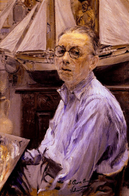 Autorretrato, vintage artwork by Julio Peris Brell, 12x8" (A4) Poster