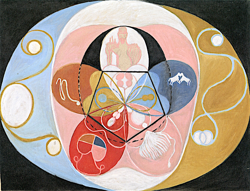 Evolution, No. 14, Group VI, vintage artwork by Hilma af Klint, 12x8" (A4) Poster