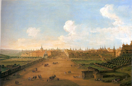 View of Atocha, vintage artwork by Antonio Joli, 12x8" (A4) Poster