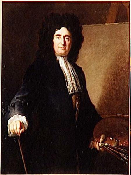 Portrait of François de Troy, vintage artwork by Alexis-Simon Belle, 12x8" (A4) Poster