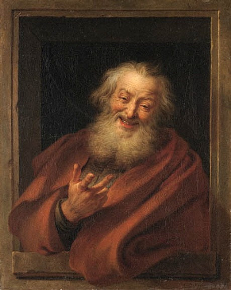The Cheerful Democritus (large version), vintage artwork by Charles-Antoine Coypel IV, 12x8" (A4) Poster