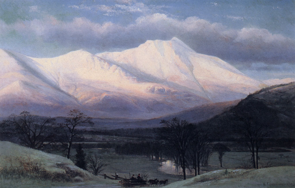 Winter Scene, North Moat Mountain, vintage artwork by Benjamin Champney, A3 (16x12") Poster Print