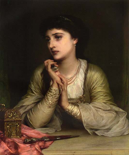 Distant Thoughts, vintage artwork by Thomas Francis Dicksee, R.A., A3 (16x12") Poster Print