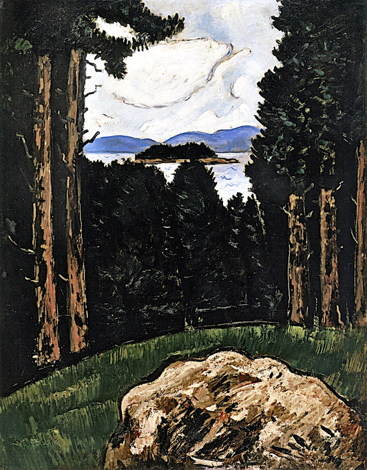 Camden Hills from Baker's Island, Penobscot Bay, vintage artwork by Marsden Hartley, 12x8" (A4) Poster