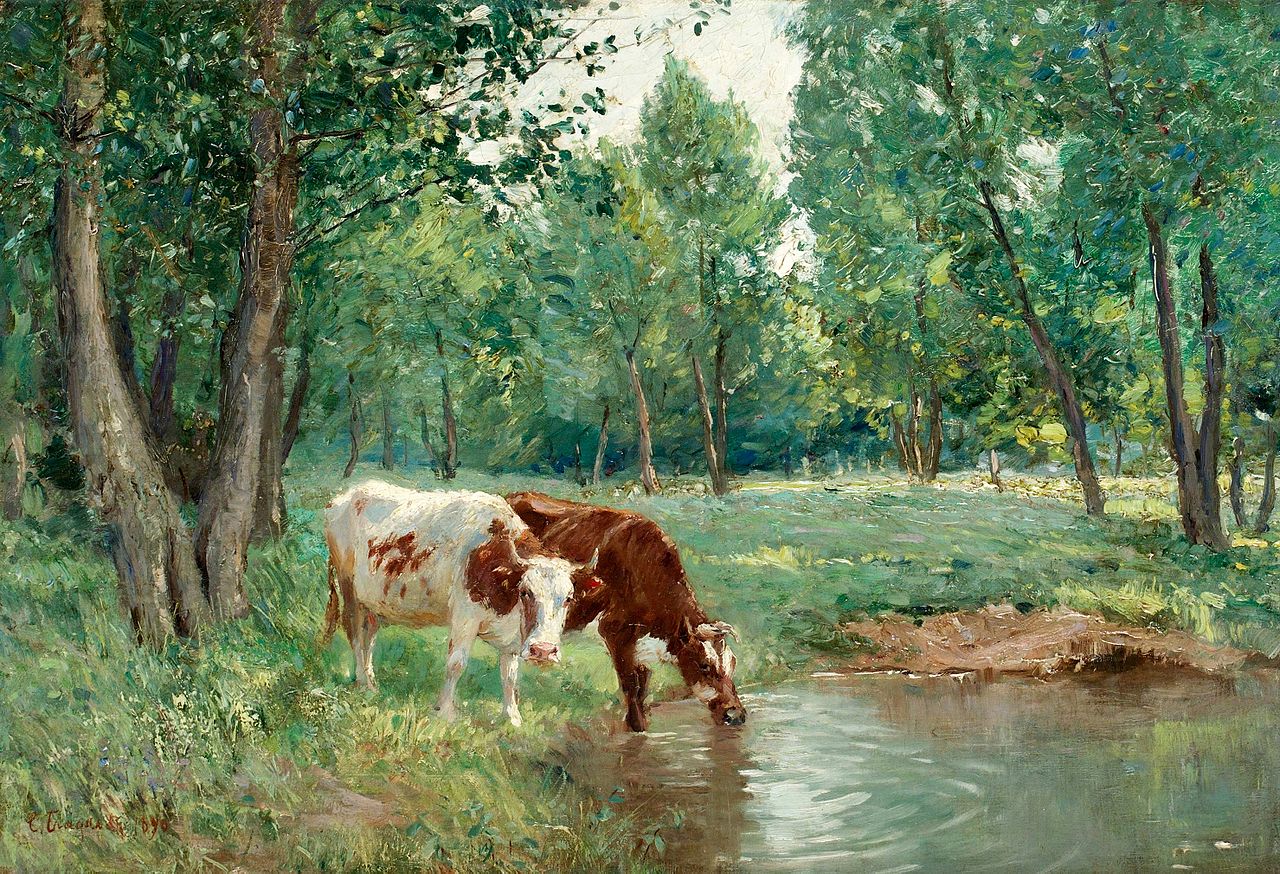 Pastoral Landscape with Cows by Carl Tragardh,A3(16x12")Poster