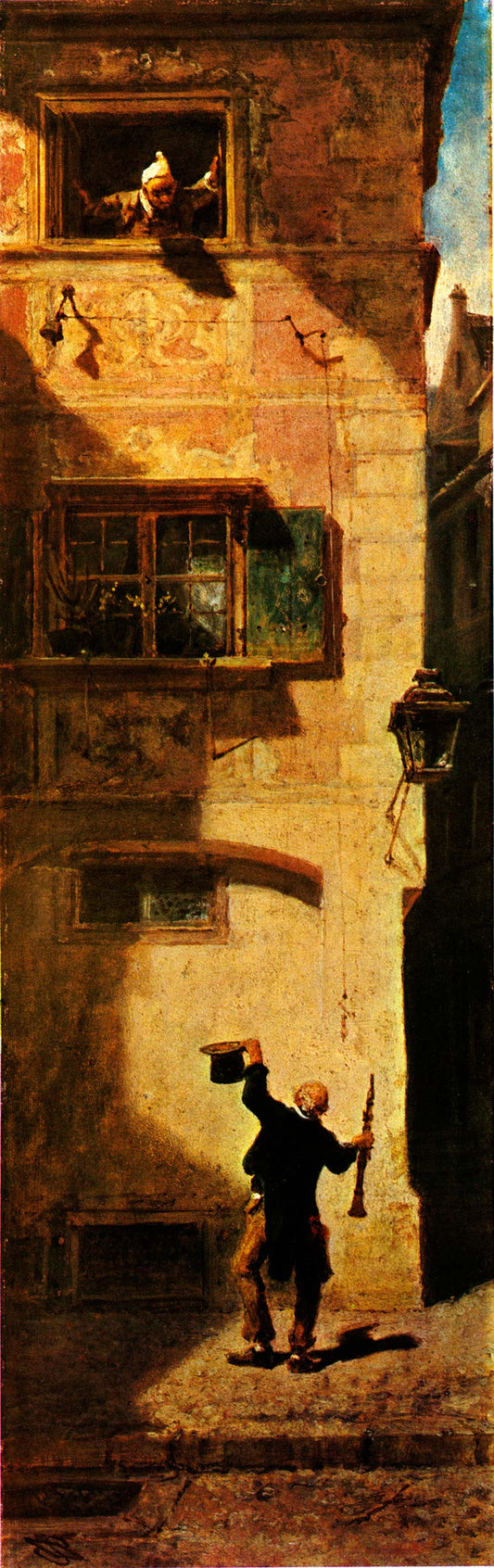 Begging clarinetist, vintage artwork by Carl Spitzweg, A3 (16x12") Poster Print