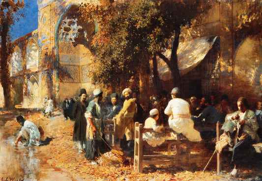 A Persian Cafe, vintage artwork by Edwin Lord Weeks, 12x8" (A4) Poster