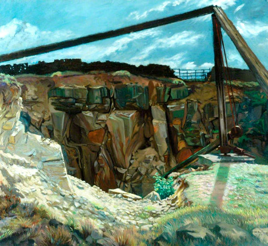 The Old Quarry, Hawksworth, vintage artwork by Sir William Rothenstein, 12x8" (A4) Poster