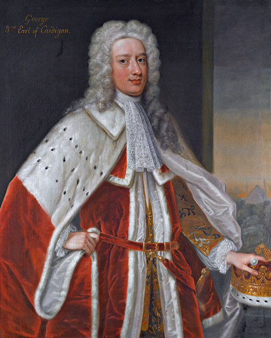 George, 3rd Earl of Cardigan, vintage artwork by Attributed to Enoch Seeman the Younger, 12x8" (A4) Poster