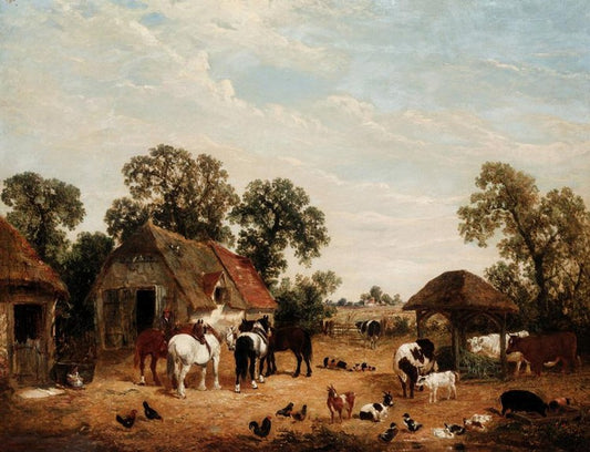Animals and farmyard, vintage artwork by John Frederick Herring, Jr., A3 (16x12") Poster Print