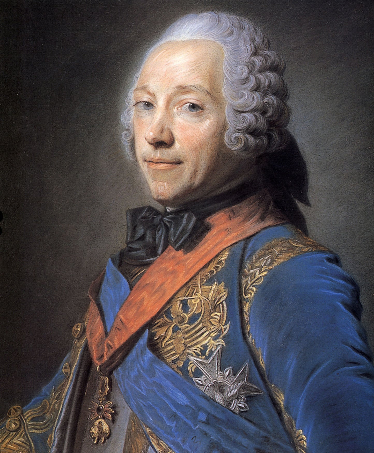 Charles Louis Auguste Fouquet de Belle-Isle, vintage artwork by Maurice Quentin de La Tour, 12x8" (A4) Poster