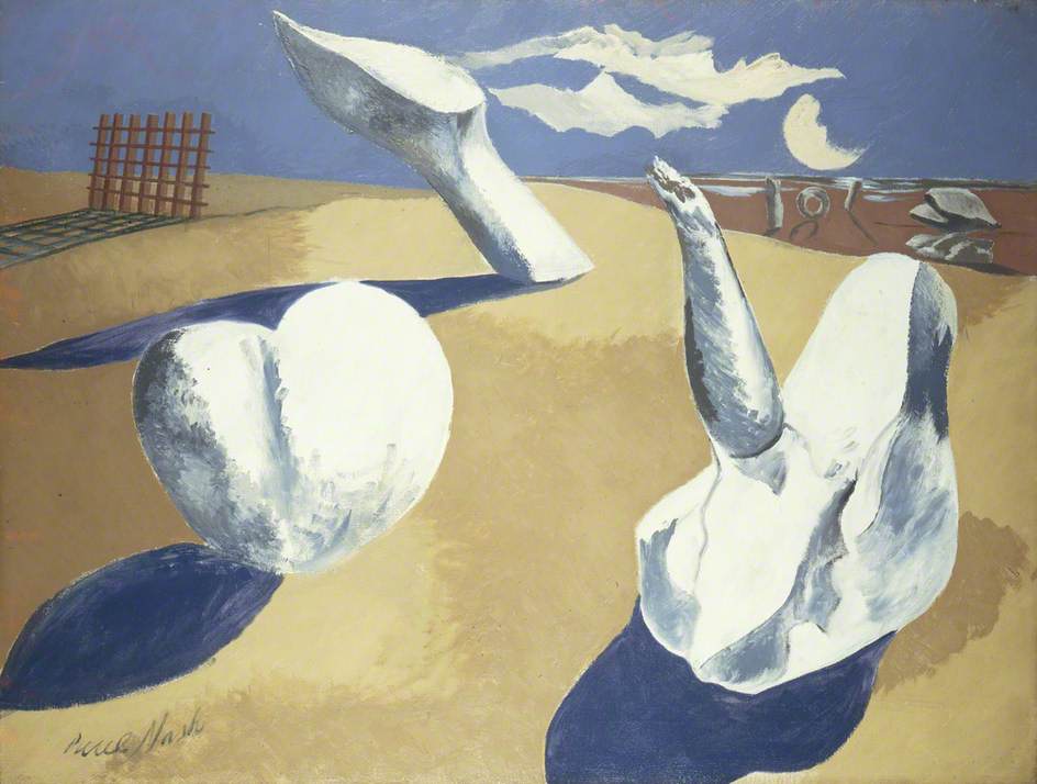 Nocturnal Landscape, vintage artwork by Paul Nash, 12x8" (A4) Poster
