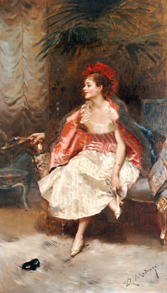After The Ball, vintage artwork by Raimundo de Madrazo y Garreta, 12x8" (A4) Poster