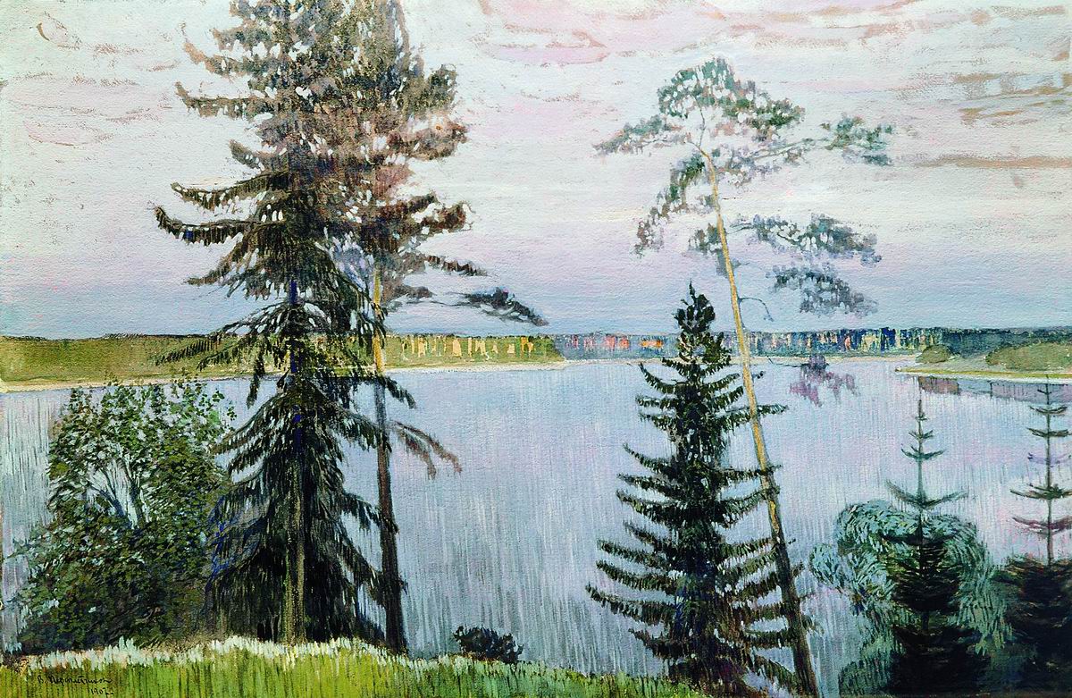 Summer Night, vintage artwork by Vasily Perepletchikov, 12x8" (A4) Poster