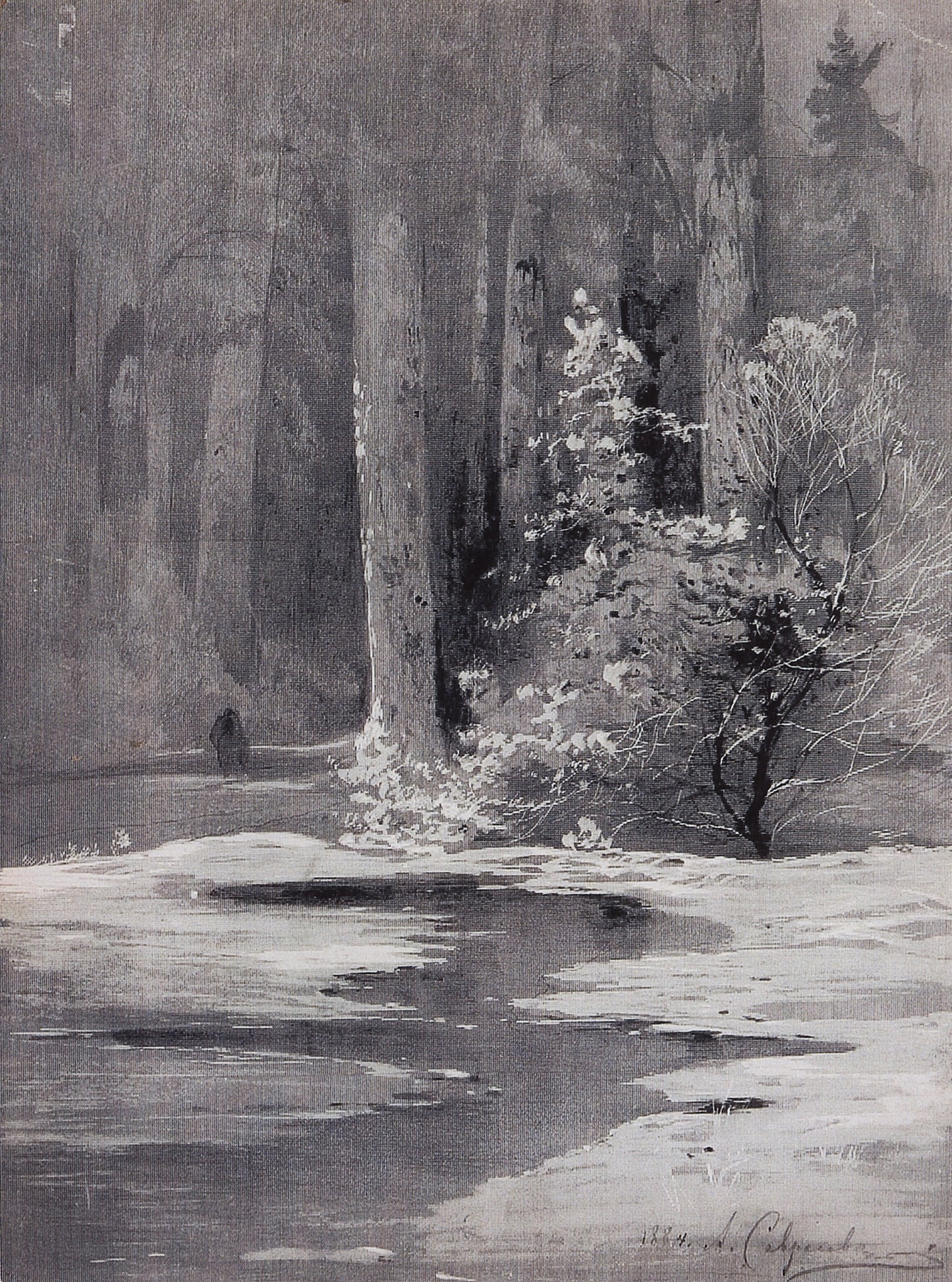 Early Spring in the Forest, vintage artwork by Alexei Kondratyevich Savrasov, 12x8" (A4) Poster