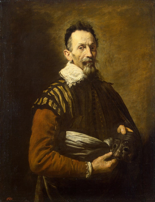Portrait of an Actor, vintage artwork by Domenico Fetti, 12x8" (A4) Poster