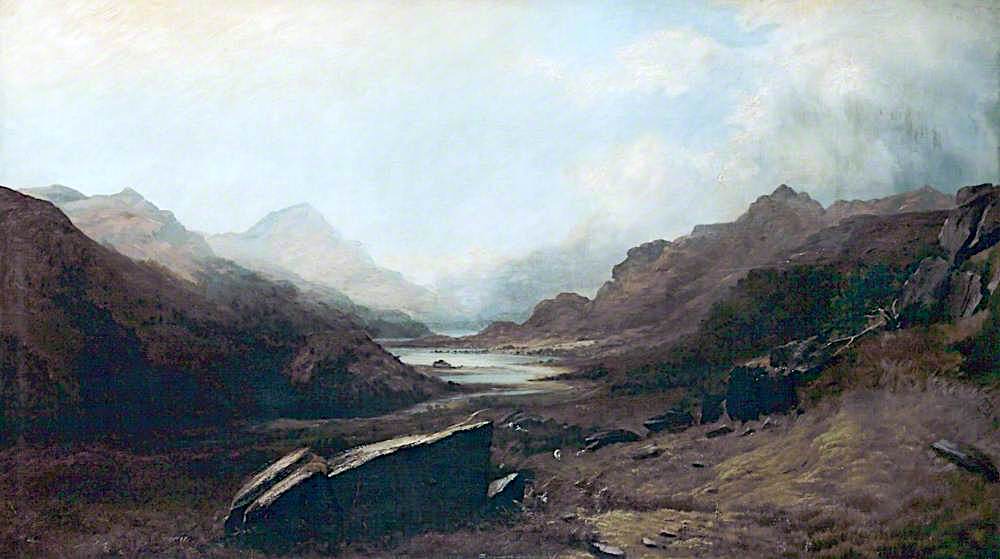 The Silver Rock, Grasmere, Cumbria, vintage artwork by Robert Tonge, 12x8" (A4) Poster