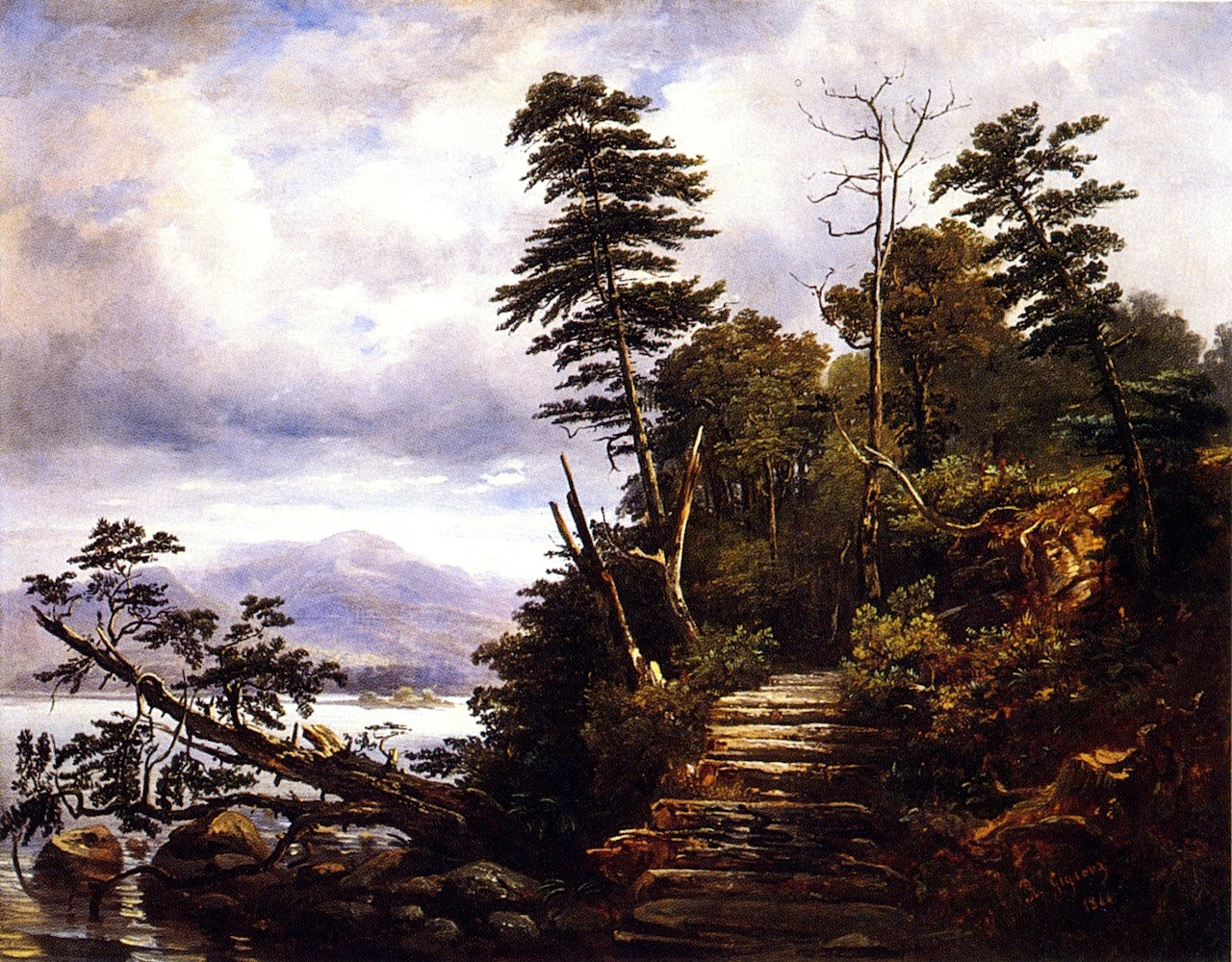 Log Road in Hamilton County, vintage artwork by Regis François Gignoux, A3 (16x12") Poster Print